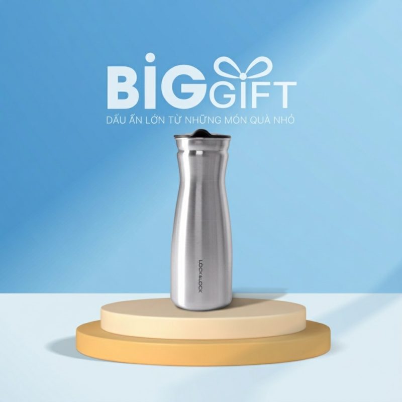 B&igrave;nh giữ nhiệt qu&agrave; tặng in logo thương hiệu Lock&Lock quai x&aacute;ch 1.1L BGN02