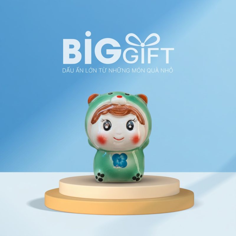 Heo đất b&uacute;p b&ecirc; qu&agrave; tặng in logo nhiều m&agrave;u sắc HĐ04