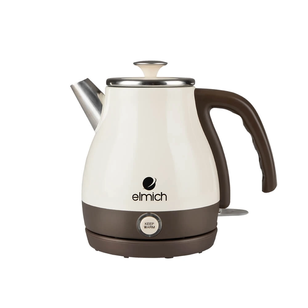 Ảnh chụp nguyên mẫu Elmich KEE1775 giữ logo Elmich đen nút KEEP WARM viền nắp vòi tay cầm và cần gạt