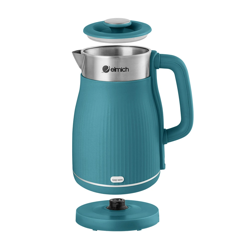 Minh họa catalogue KEE8457SB tách nắp thân và đế nguồn giữ đầu tiếp điện logo Elmich chữ Keep warm