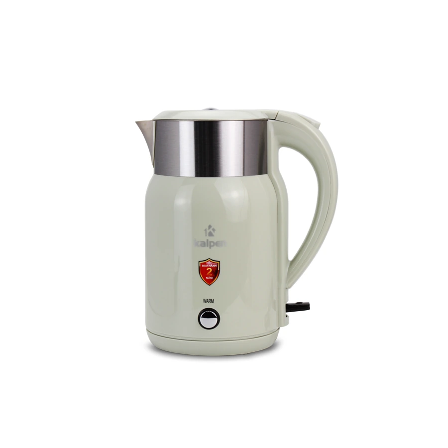 Ảnh chụp nguồn bản xanh nhạt KalpenKK68 giữ logo tem đỏ chữ WARM nút tròn và tay cầm cong