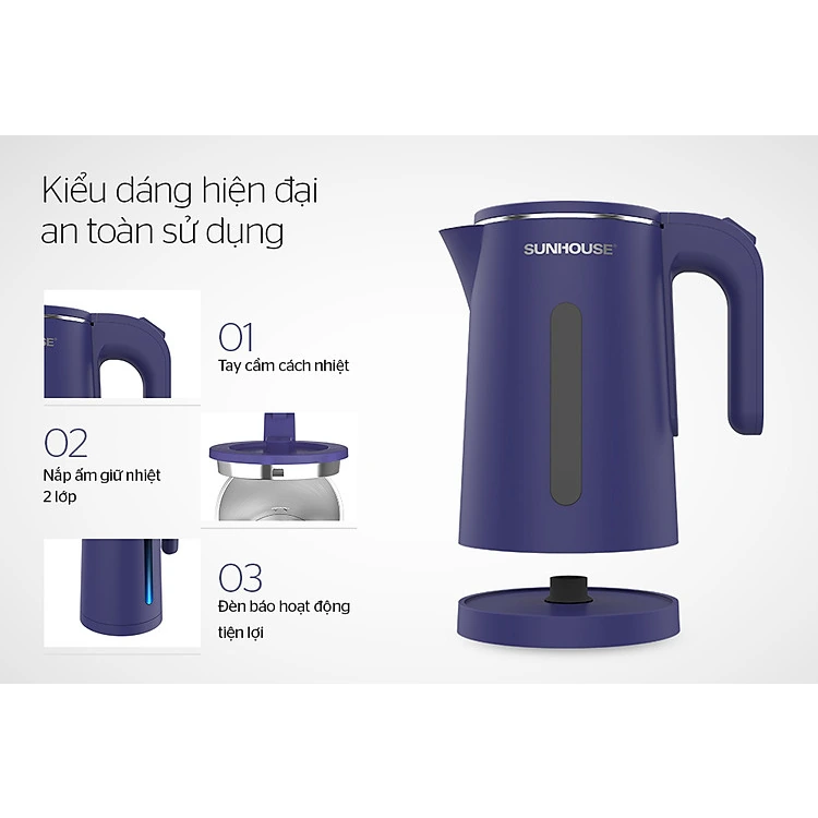 Sơ đồ catalogue SHD1355 giữ số 01 02 03 chú thích tay cầm nắp hai lớp đèn báo và đế nguồn tách rời