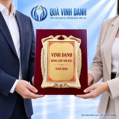 Bối cảnh minh họa trao bảng mẫu 06 khung cuộn nguyệt quế với nội dung vinh danh mô phỏng