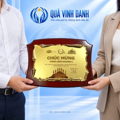 Bối cảnh minh họa trao bảng ngang mẫu 08, giữ nội dung FPT Telecom, Vùng Kinh doanh 3, mốc 2019 và chữ ký nguồn