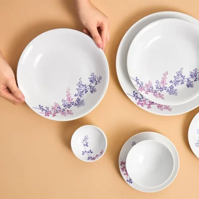 Ảnh thật phối cảnh dòng Daisy Cỏ Tím nhìn từ trên giữ tay người và các món trong tư liệu để tham khảo họa tiết