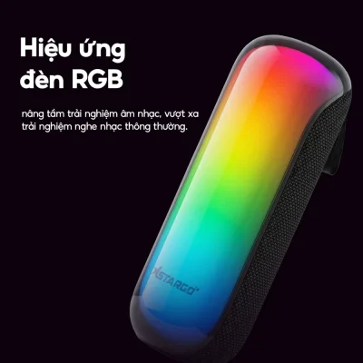 Catalogue hãng StarGO Pulse X thể hiện mặt đèn RGB chuyển nhiều màu giữ chữ StarGO phía dưới cùng toàn bộ chữ giới thiệu