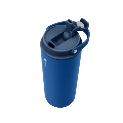 Ảnh catalog nhìn trên nắp Elmich EL8312 xanh navy đầu uống dựng nắp bật chi tiết sáng và vòng cầm giữ nguyên