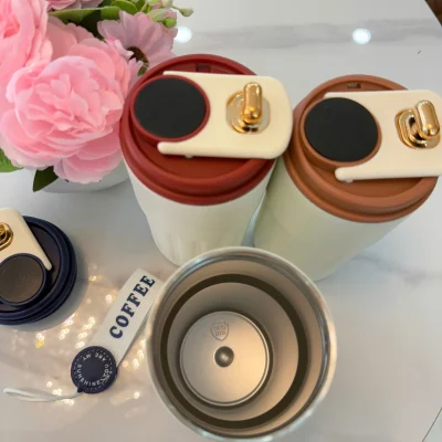 Ảnh thật nguồn lòng ly có ký hiệu SUS316 cạnh dây COFFEE miếng tròn và các nắp giữ nguyên toàn khung