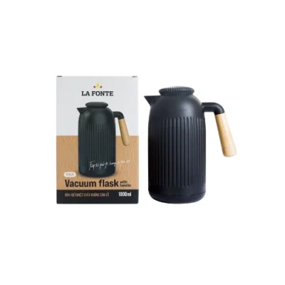 Catalog phích La Fonte 011679 đen cán gỗ cạnh hộp giữ chữ La Fonte Vacuum flask mã 011679 và 1000ml