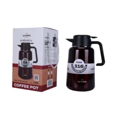 Catalog phích La Fonte 014748 đỏ sẫm cạnh hộp Coffee Pot 2200ml giữ toàn bộ chữ nhãn và tên La Fonte